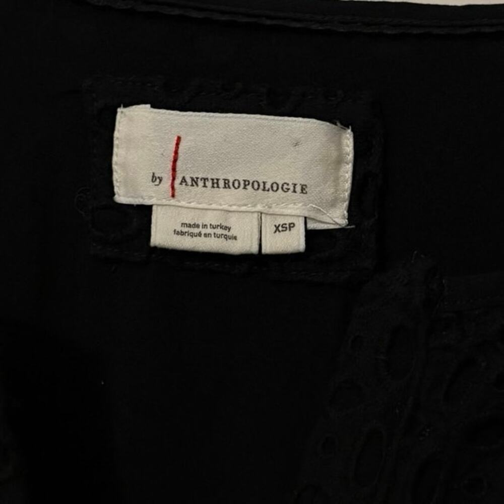 Anthropologie Black Somerset Eyelet Mini Dress Size XSP Petite - Picture 4 of 7